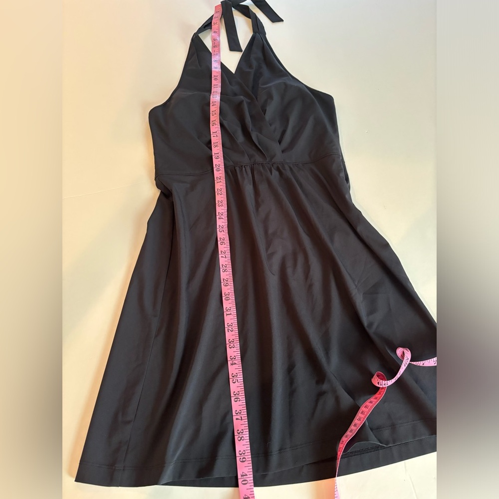 ATHLETA Sz 10 Black Halter Neck Dress - Picture 11 of 11